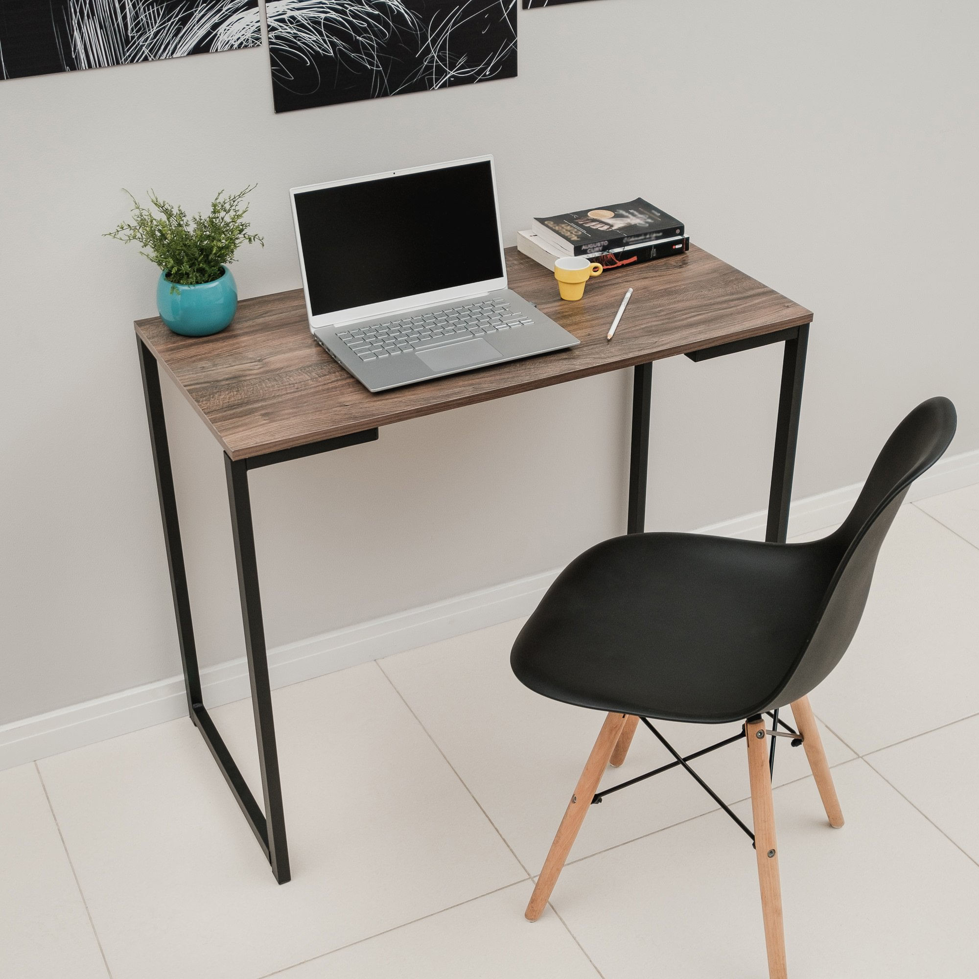 Escrivaninha Industrial Slim Yescasa Preto