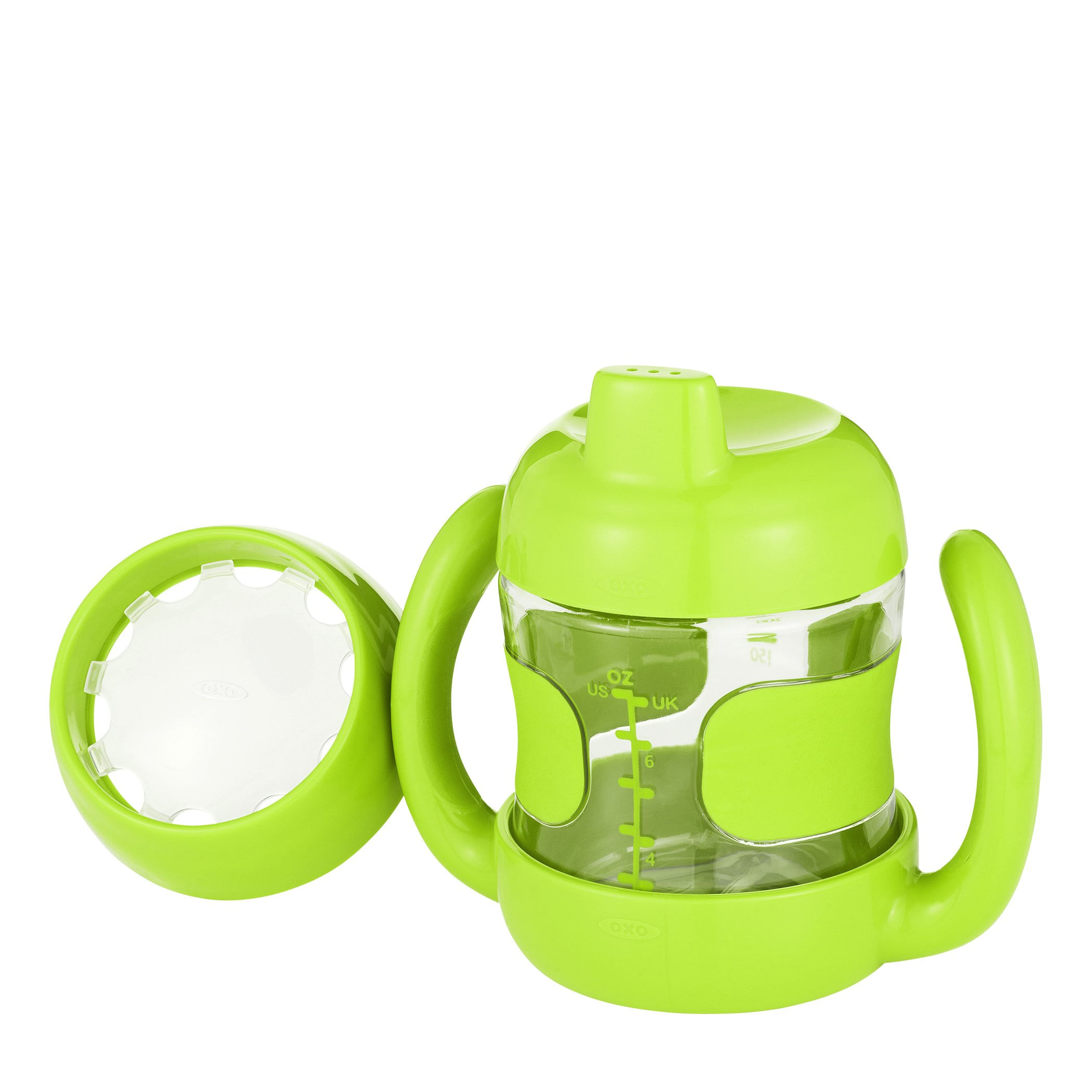 Conjunto De Copos Sippy Oxo Tot Com Tampa E Alças De Treino, 200 Ml, Verde