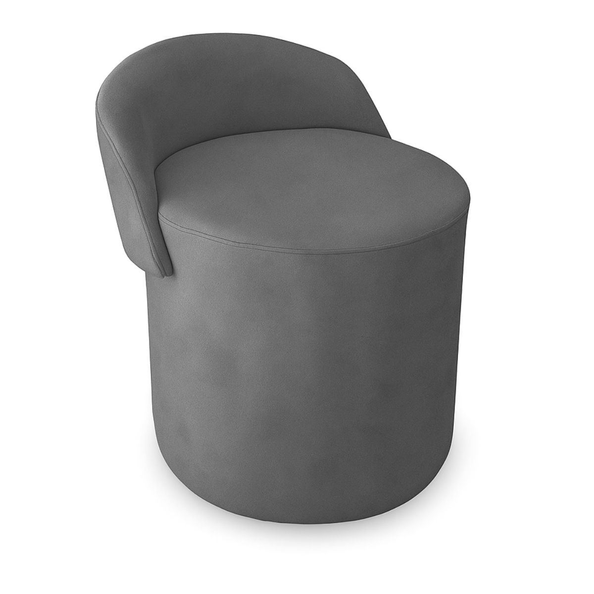 Puff Encosto Confortável Sala Estilo Moderno Redondo Suede
