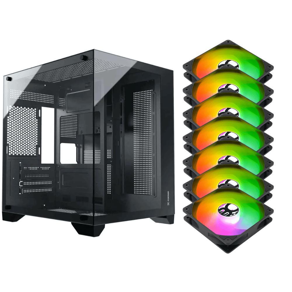 Gabinete Gamer Aquario Clarity Preto Vidro + 7 Fans Led Rgb - Carrefour
