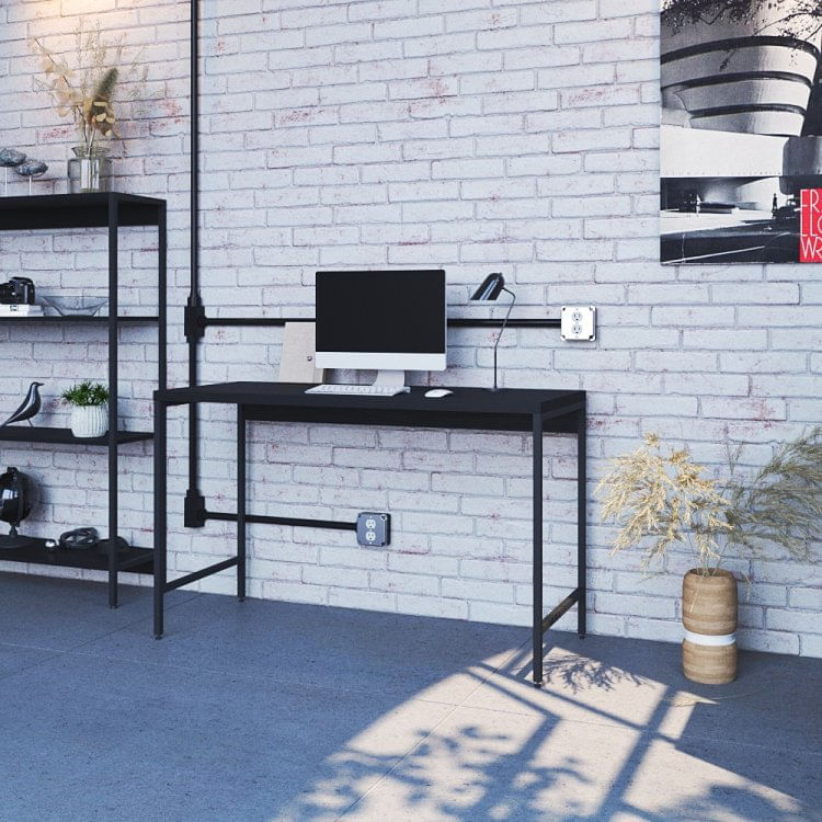 Escrivaninha 120cm Active Espresso Móveis Preto Onix