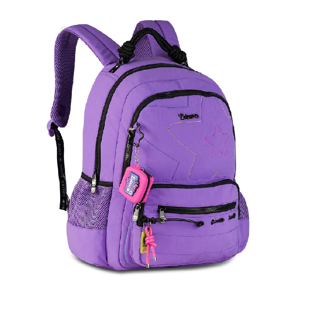 Mochila Luluca De Costas 17,5" Ref Lu27033 Roxo