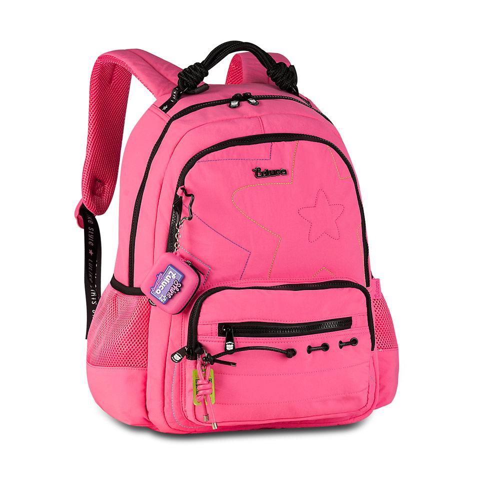 Mochila Luluca De Costas 17,5" Ref Lu27033 Rosa