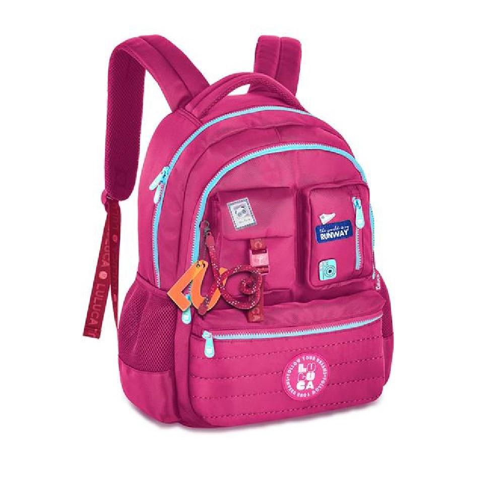 Mochila Luluca De Costas 17,5" Ref Lu24636 Rosa/azul