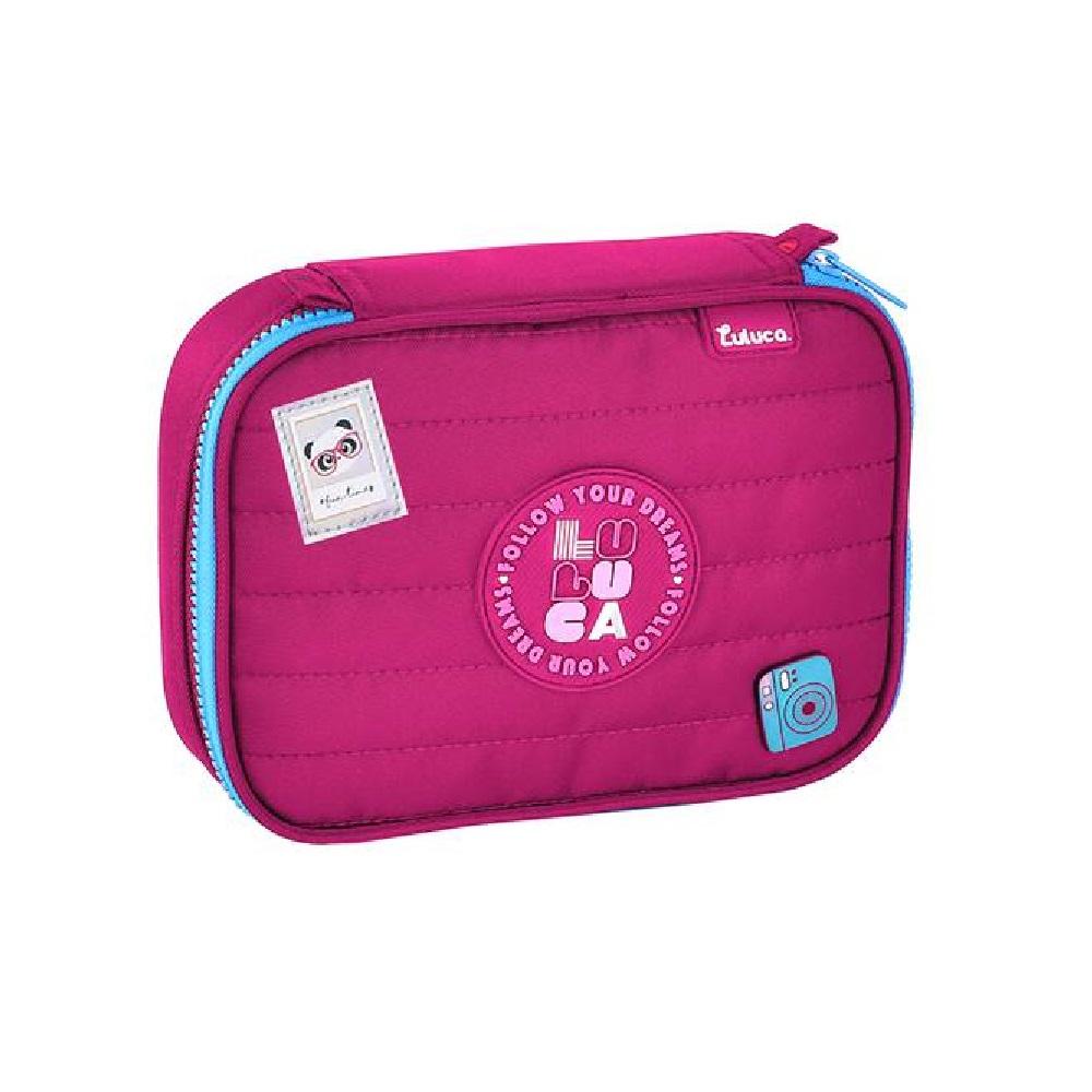 Estojo Luluca Simples 22x16x6cm Ref Lu24640 Rosa/azul