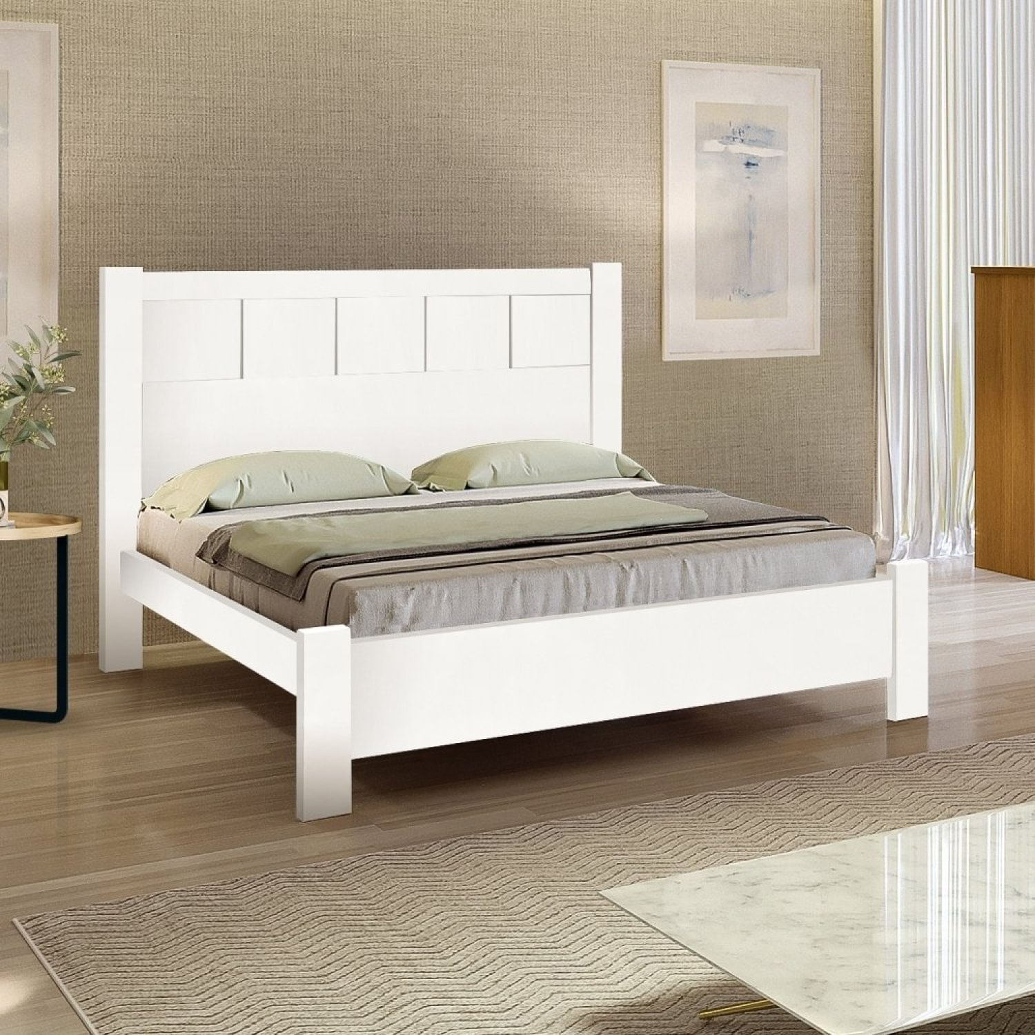 Cama Casal 153x118x200cm 100% Mdf Premium Branco