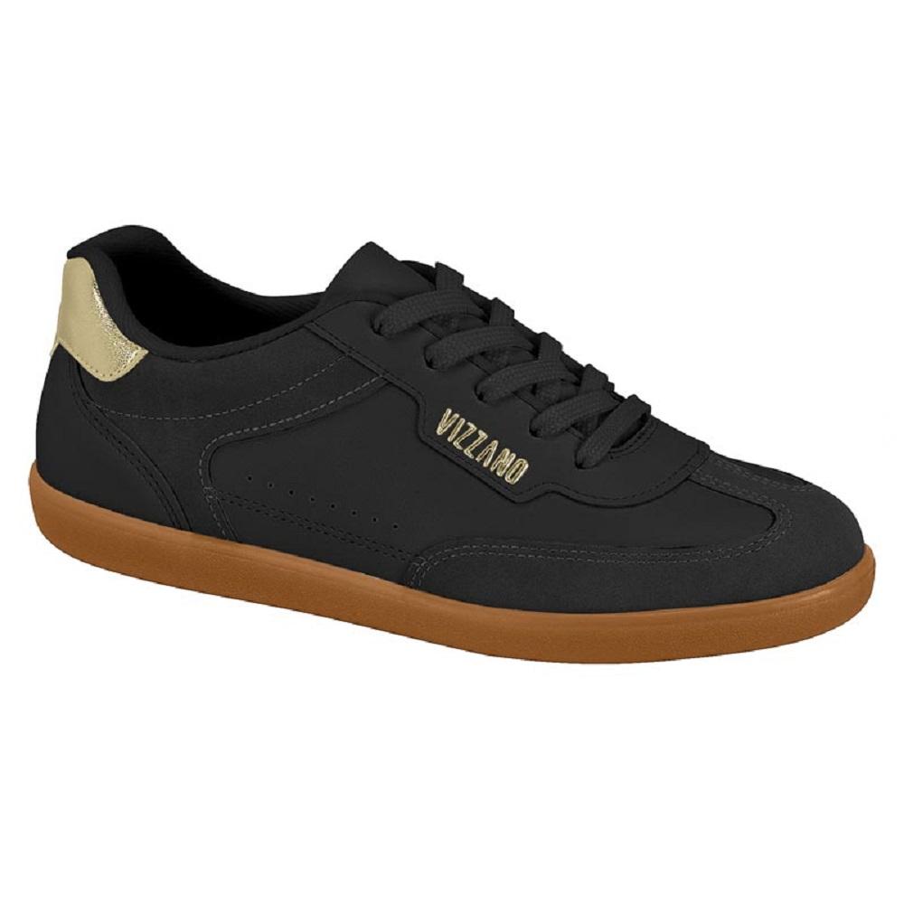Tenis Vizzano Casual Ref 1430.119.30844 Preto/dourado 37