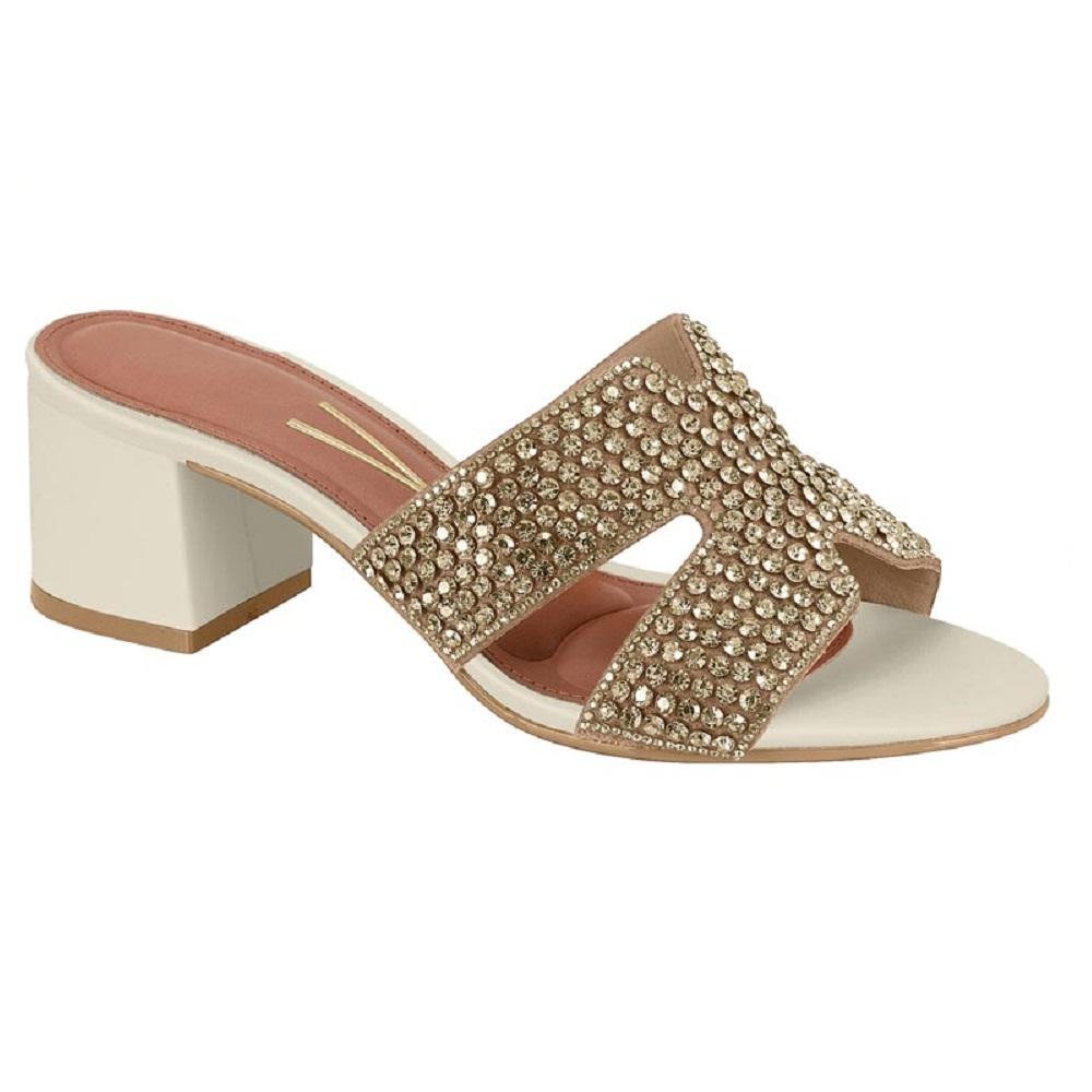 Tamanco Vizzano Salto Bloco Ref 6291.1196.30758 Bege/branco 37