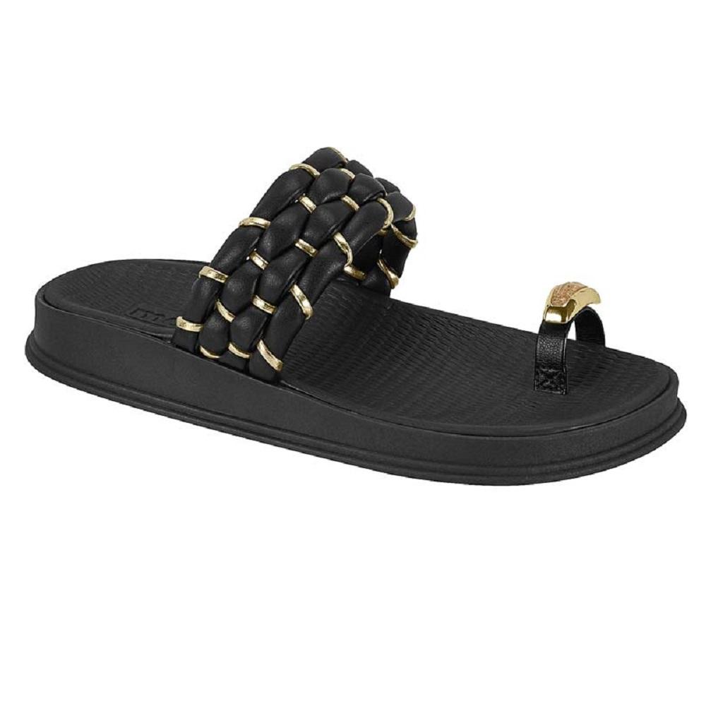 Sandalia Moleca Papete Ref 5556.111.31045 Preto/dourado 40