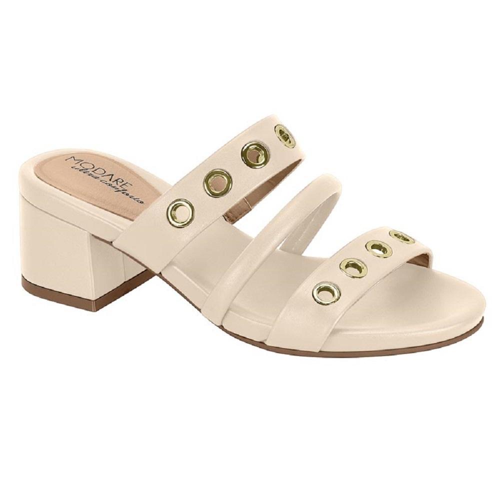 Tamanco Modare Salto Bloco Ref 7187.110.26262 Creme 37