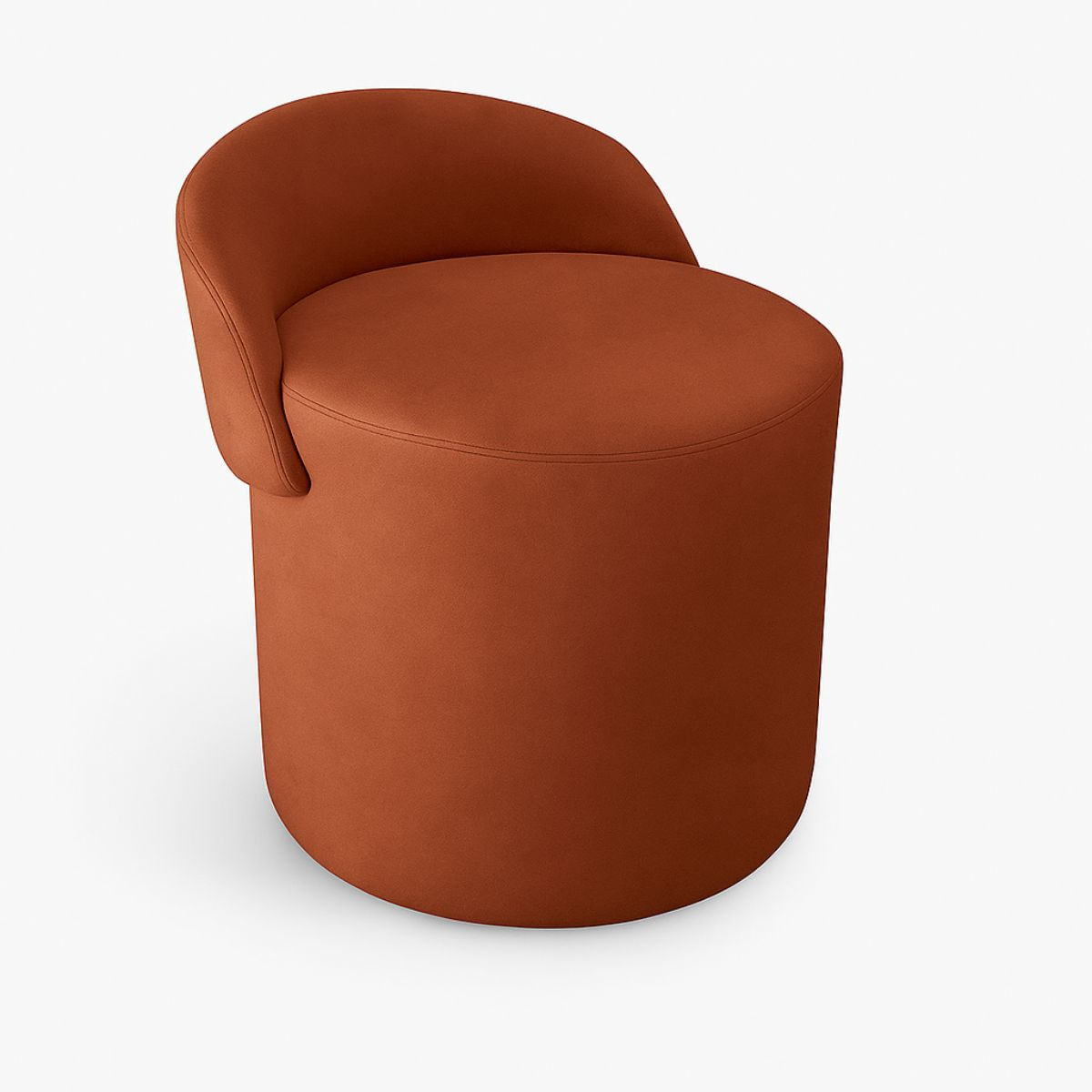 Puff Encosto Confortável Sala Estilo Moderno Redondo Suede