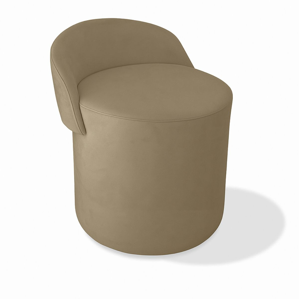 Puff Encosto Confortável Sala Estilo Moderno Redondo Suede