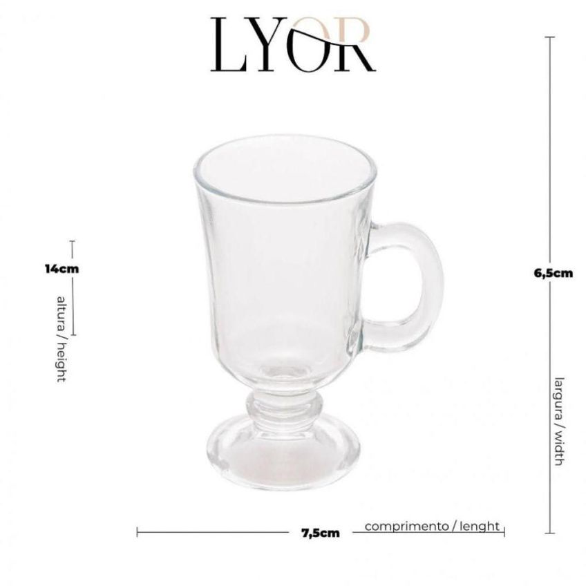 Caneca Taça Cappuccino Chocolate Café Irish Coffe 220ml Lyor - imagem 3