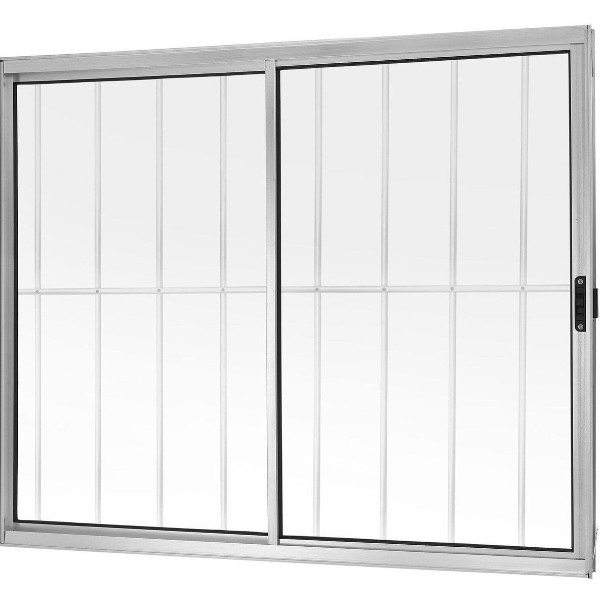 Janela Correr 2 Folhas Móveis Com Grade Vidro Liso 120x100cm Brilhante Ecosul Esquadrisul Natural