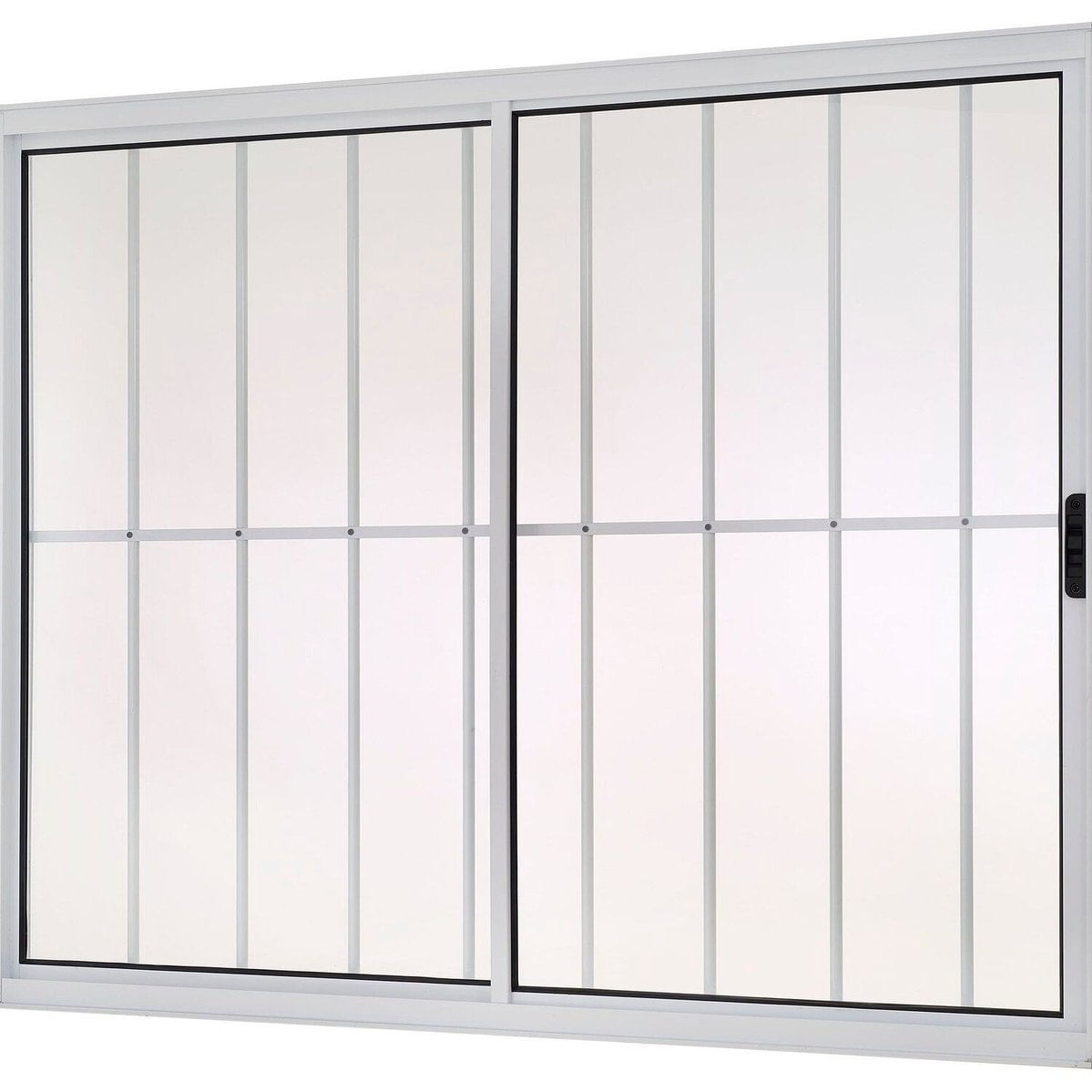 Janela Correr 2 Folhas Móveis Com Grade Vidro Liso 120x100cm Ecosul Esquadrisul Branco
