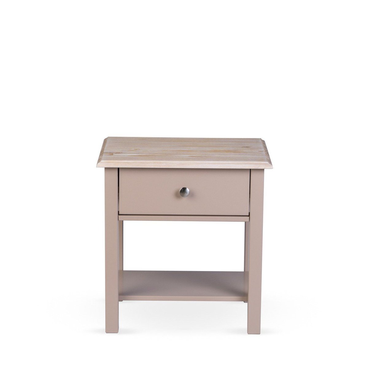 Mesa Lateral 1 Gaveta Madeira Maciça Escovado Louise Fendi/patina