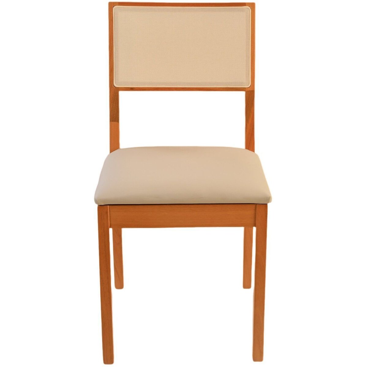 Cadeira Alice Em Madeira Maciça Tela Sling Amêndoa Amendoa