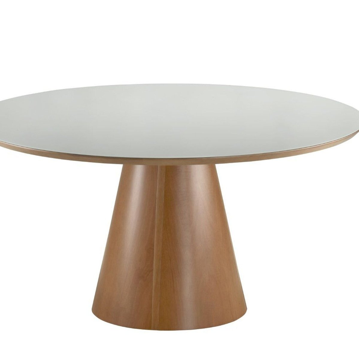 Mesa 150cm X 150cm Tampo Mdf E Vidro Perola Amendoa