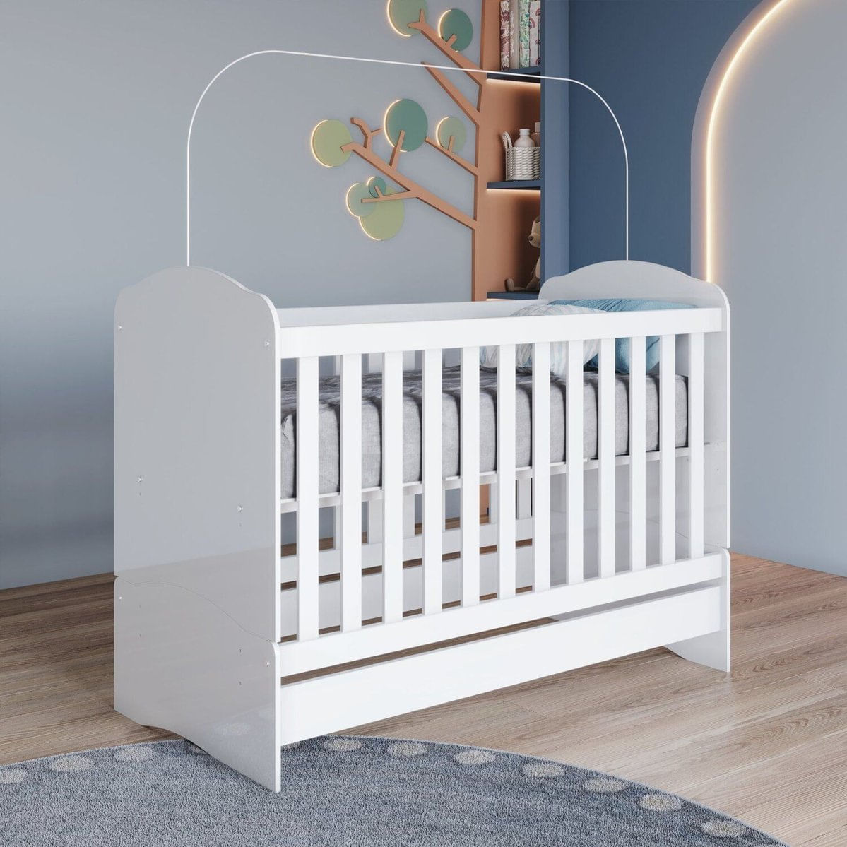 Berço Mini Cama Lápis De Cor Espresso Móveis Branco