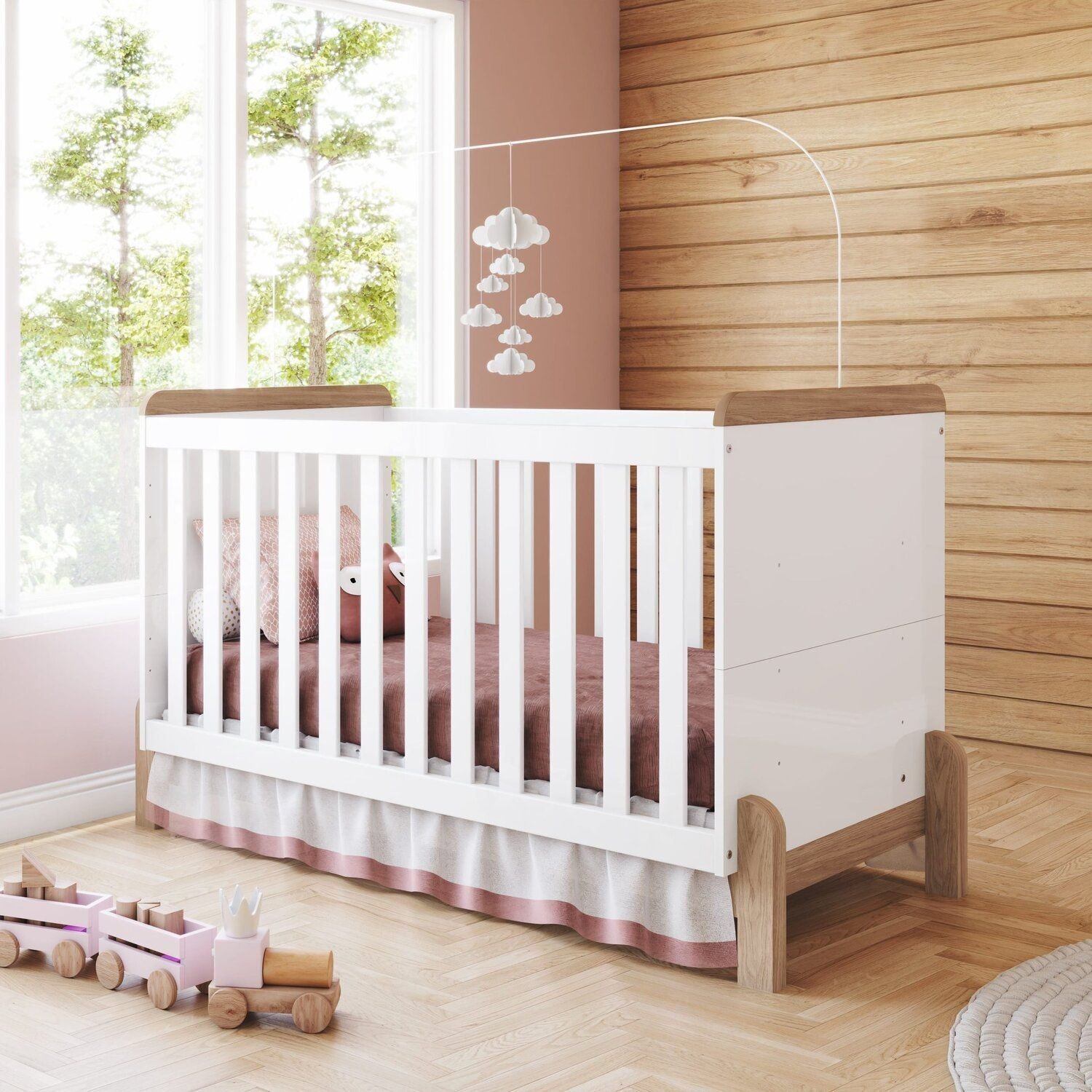 Berço Mini Cama Yuri Espresso Móveis Branco/jequitibá