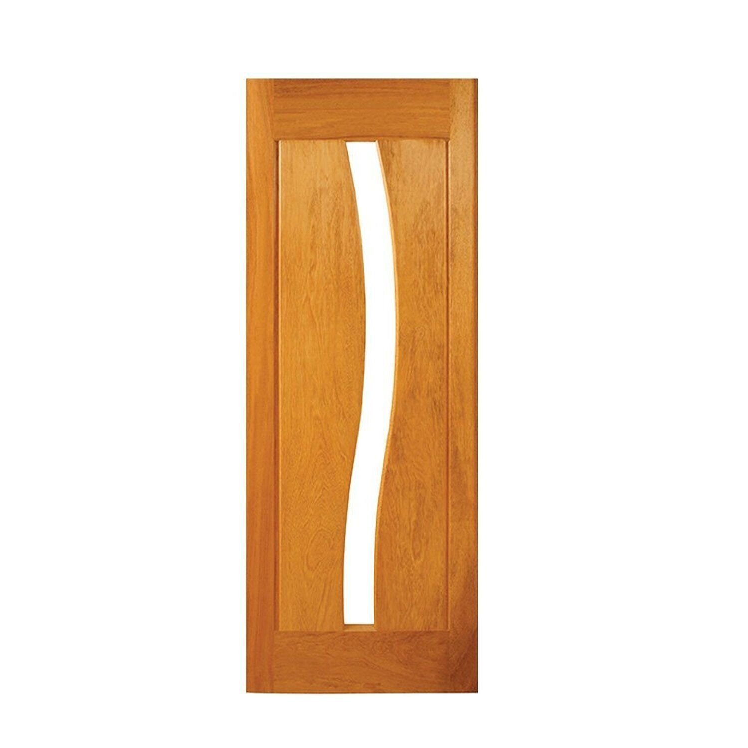 Folha De Porta De Madeira Maciça Tauari 210x92cm Vidro Em S Jomadi