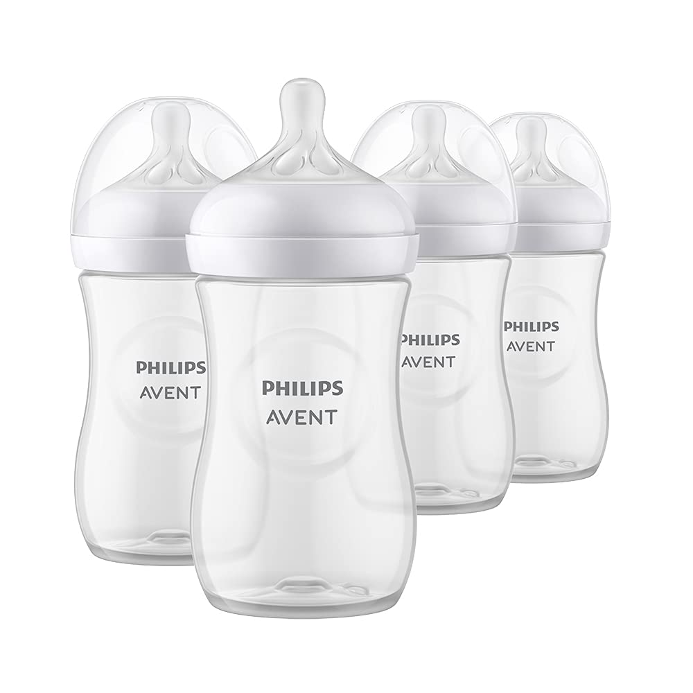 Mamadeira Philips Avent Natural 270ml Clear, Pacote Com 4