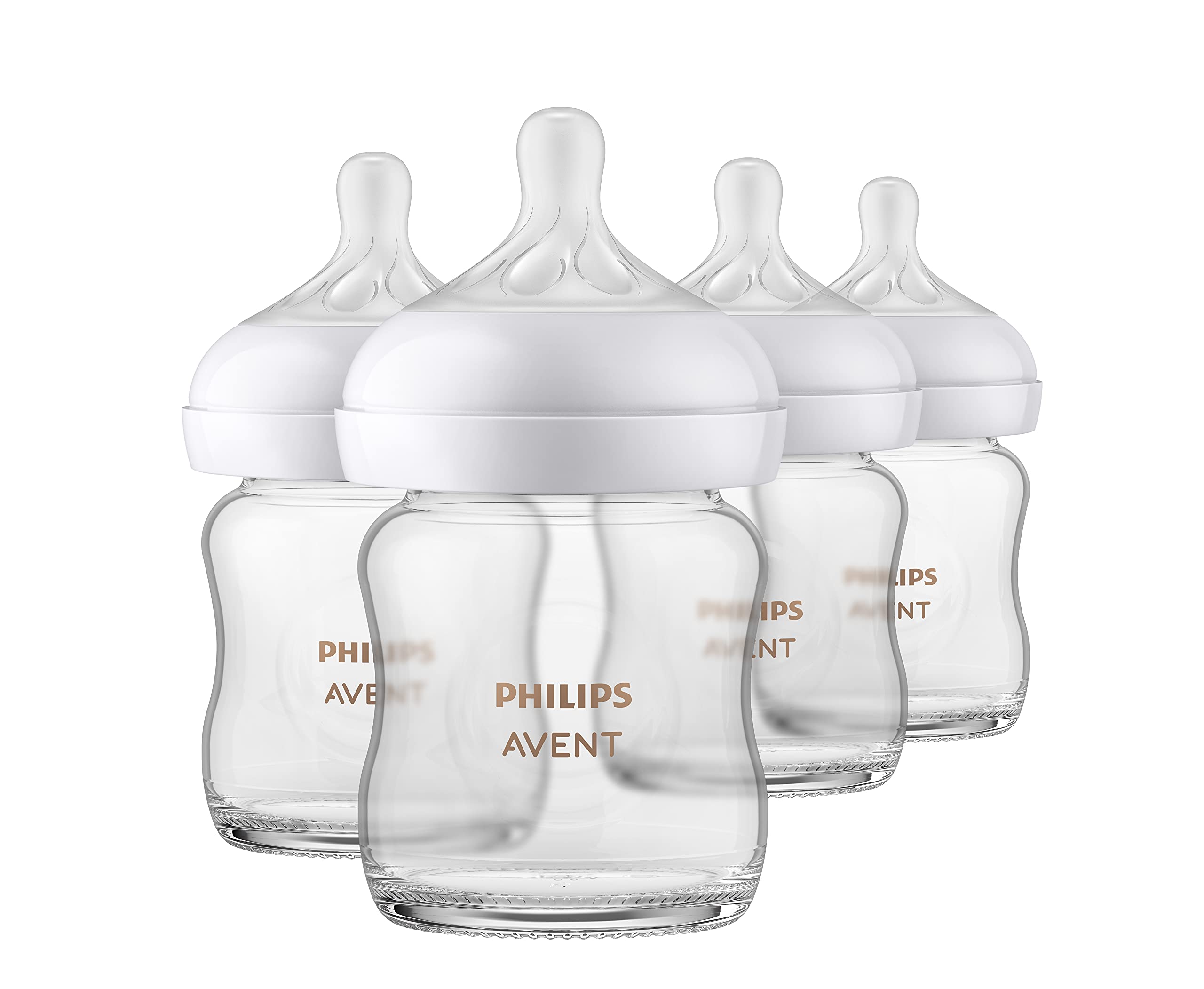 Mamadeira Philips Avent Glass Natural 120ml, Pacote Com 4