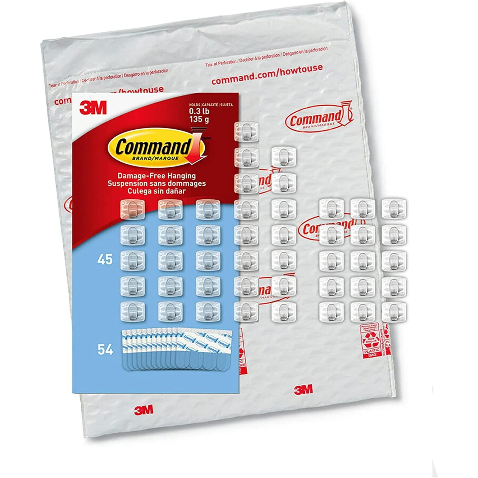 Clipes De Luz Command Indoor Mini 45 Clear Clips 54 Tiras