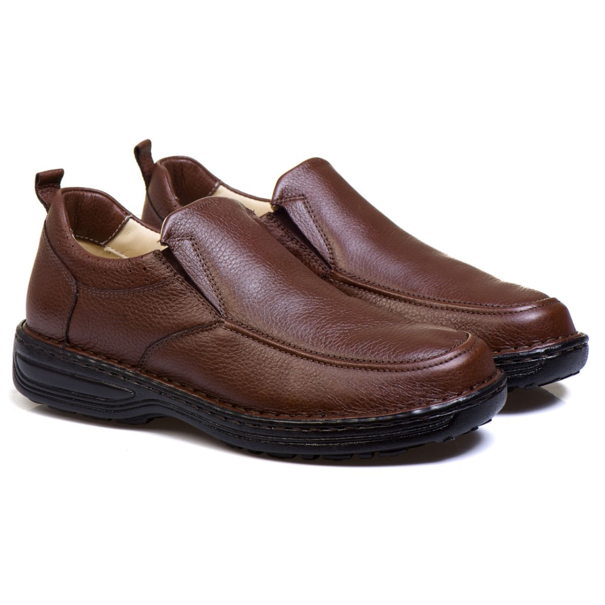 Sapato Casual Conforto Couro Marrom - Rt8001flocfe