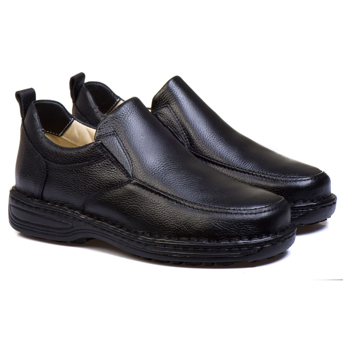 Sapato Casual Conforto Couro Preto - Rt8001flopto