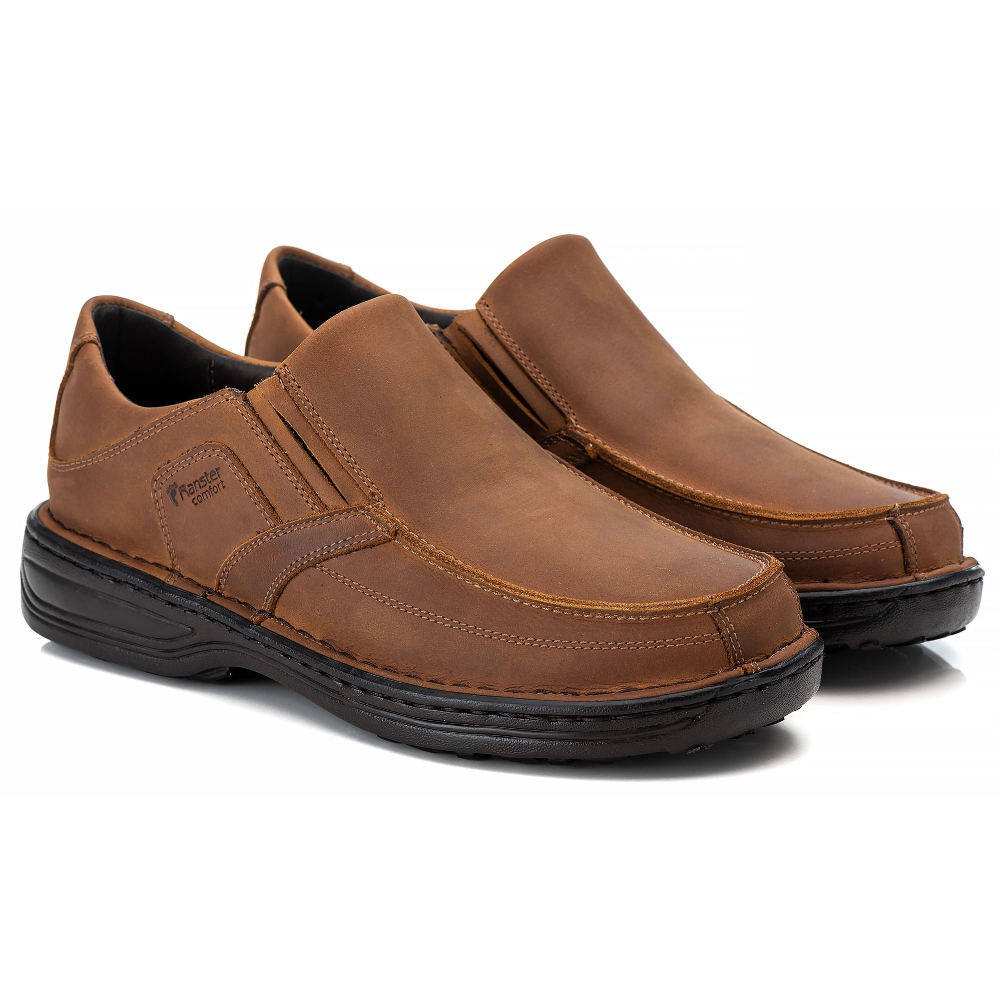 Sapato Casual Conforto Couro Marrom - Rt8005nbkcas