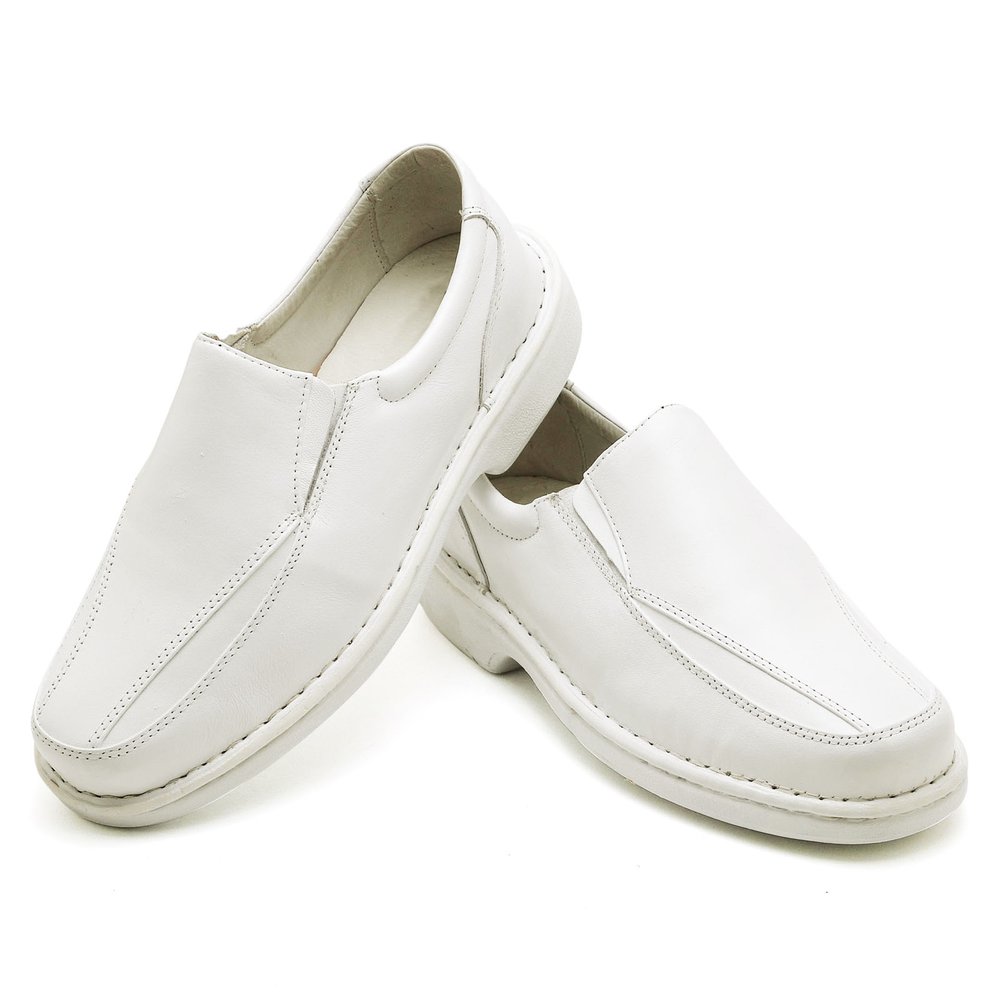 Sapato Conforto Couro Masculino Branco - Rt2001mstbco
