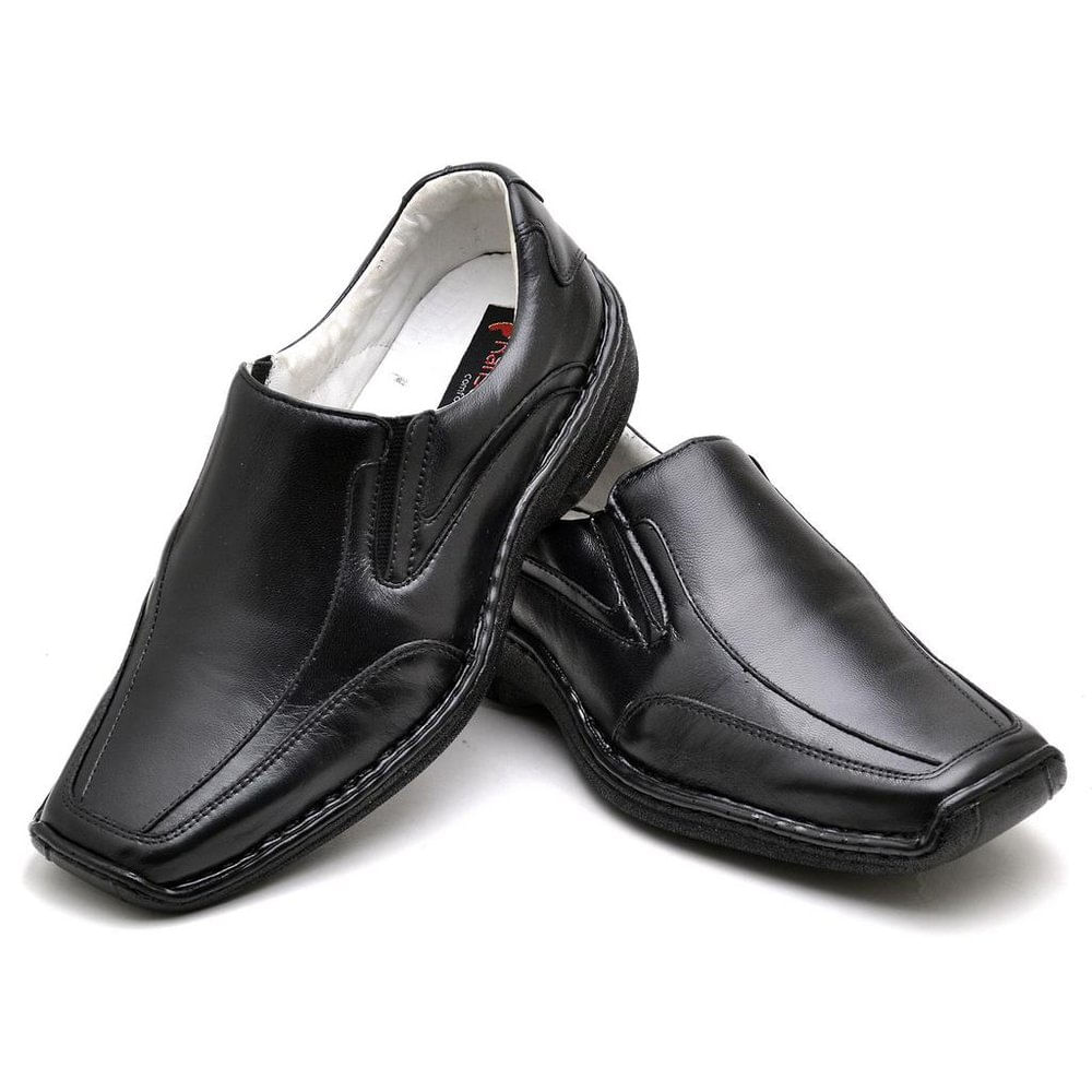 Sapato Conforto Couro Masculino Preto - Rt2015mstpto
