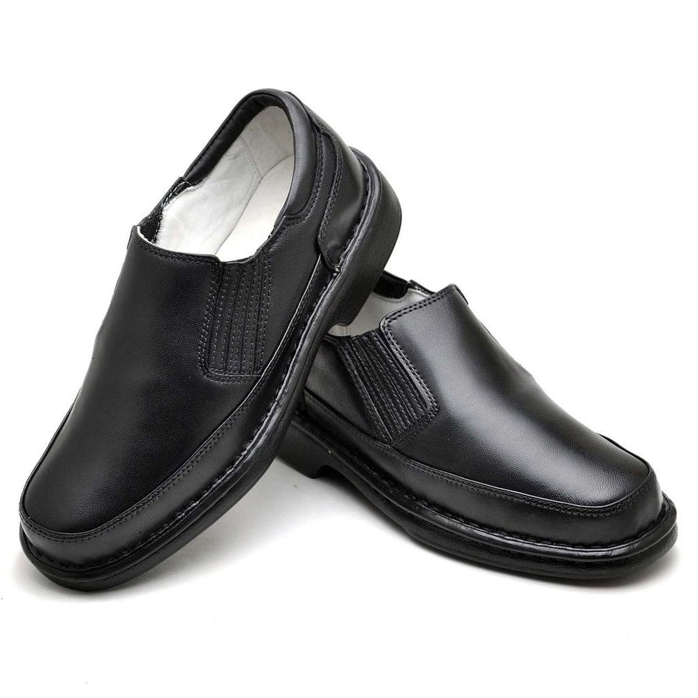 Sapato Conforto Couro Masculino Preto - Rt2009mstpto