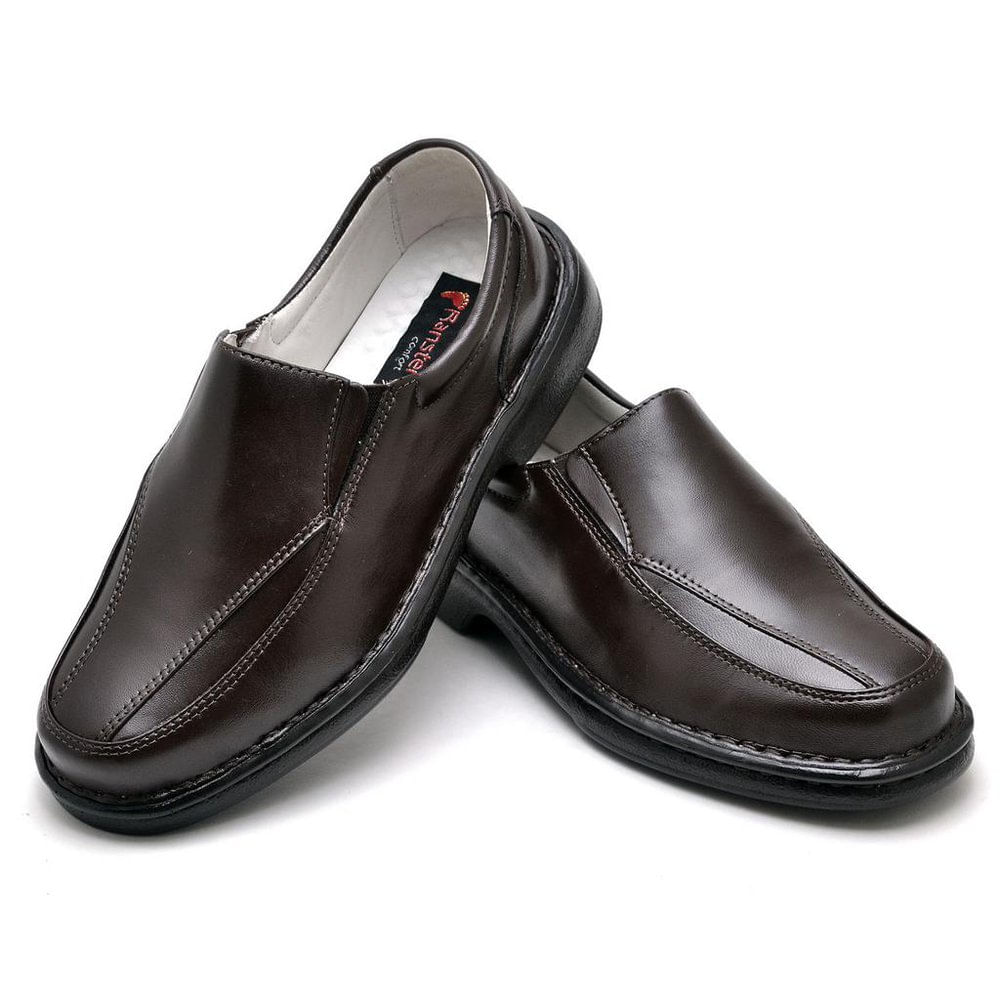 Sapato Conforto Couro Masculino Preto - Rt2001mstpto