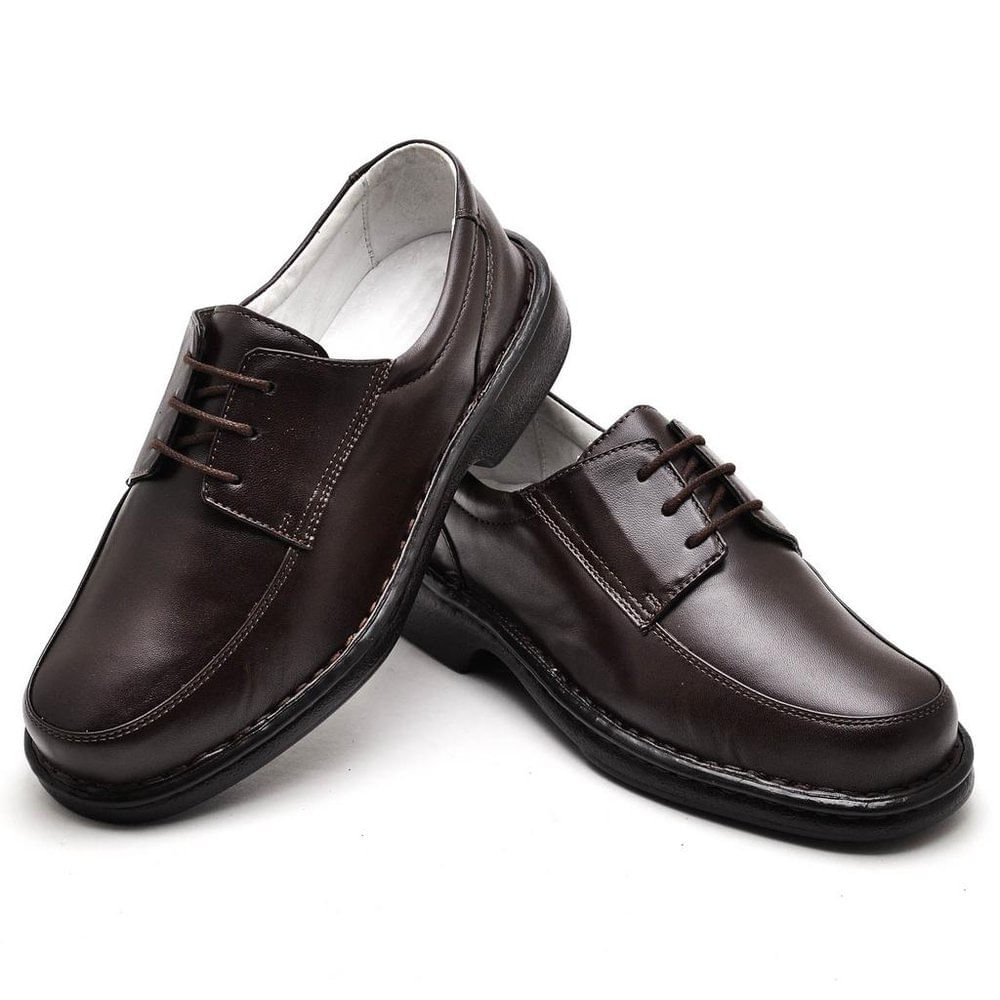 Sapato Conforto Couro Masculino Marrom - Rt2002mstcfe