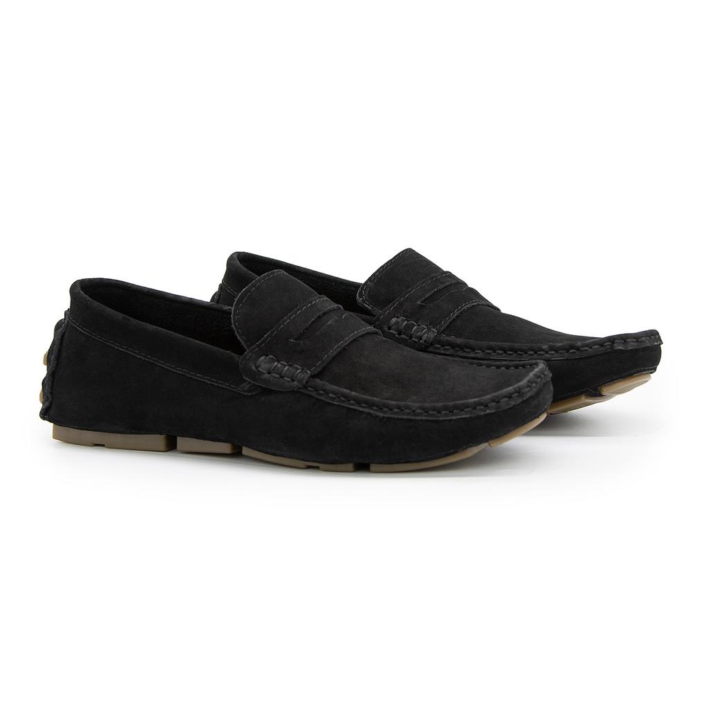 Mocassim Youth Couro Nobuck Preto 16005 - Yth16005pret