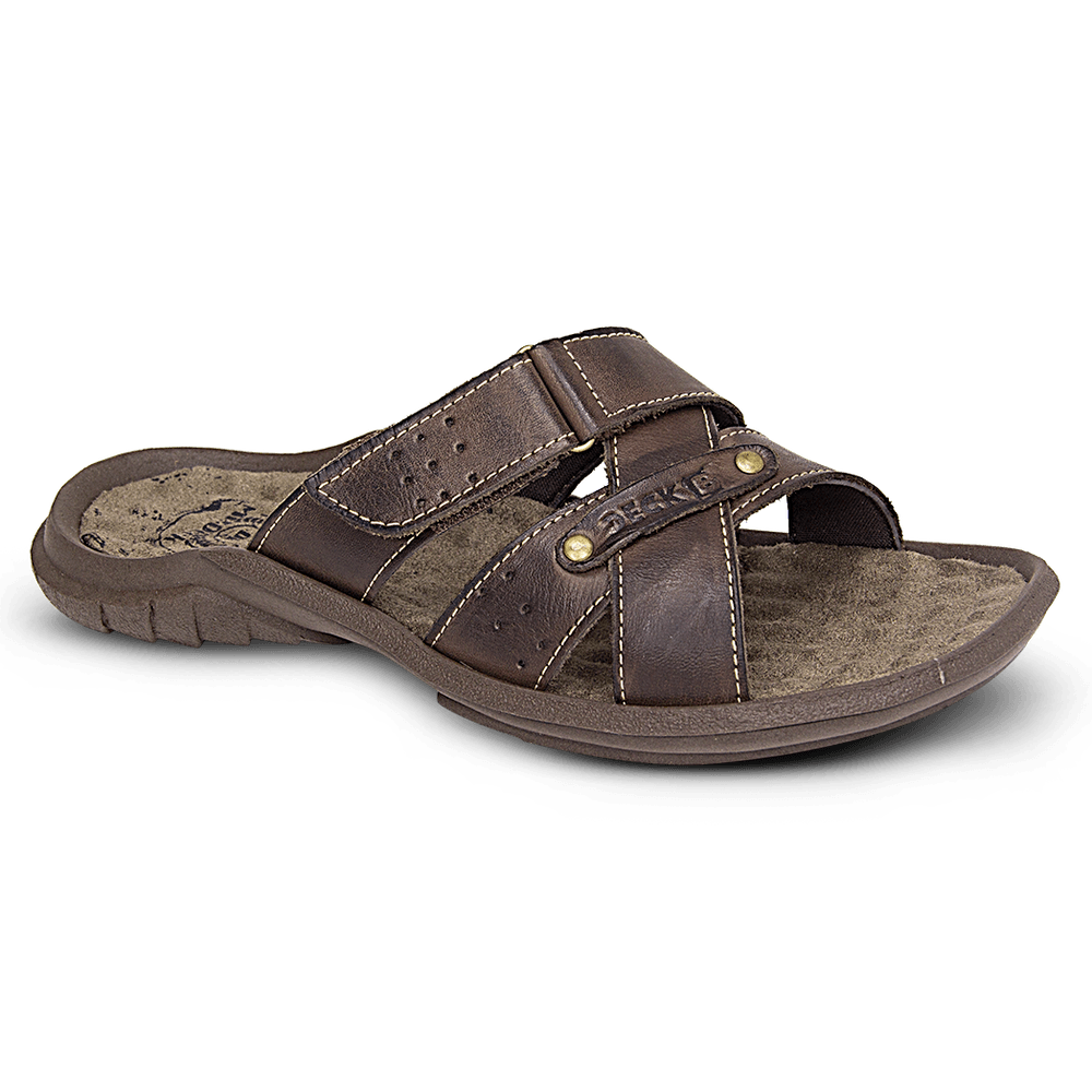 Chinelo Masculino De Couro Café - Dcb5000ltcfe