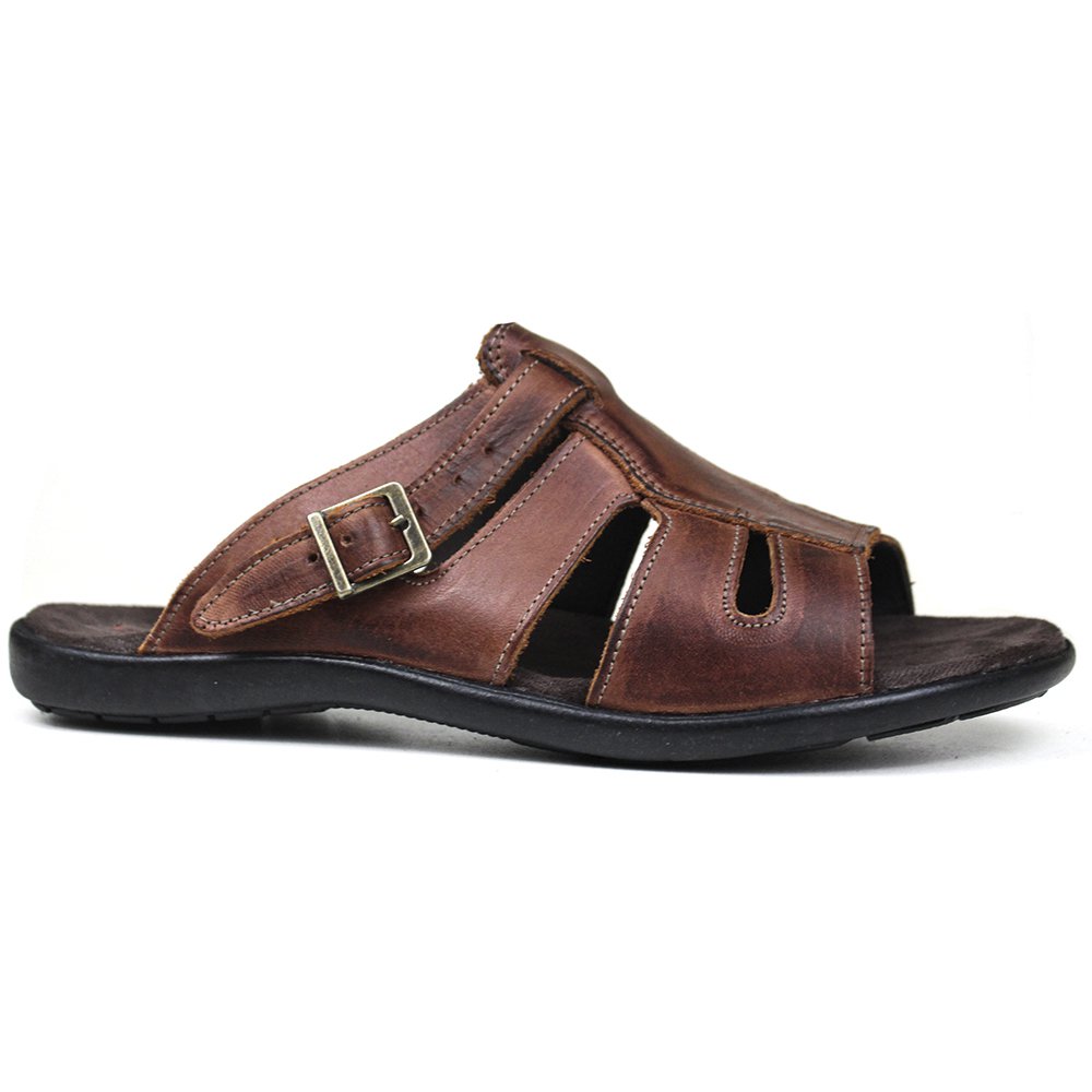 Chinelo Masculino De Couro Havana - 10c0900lthav