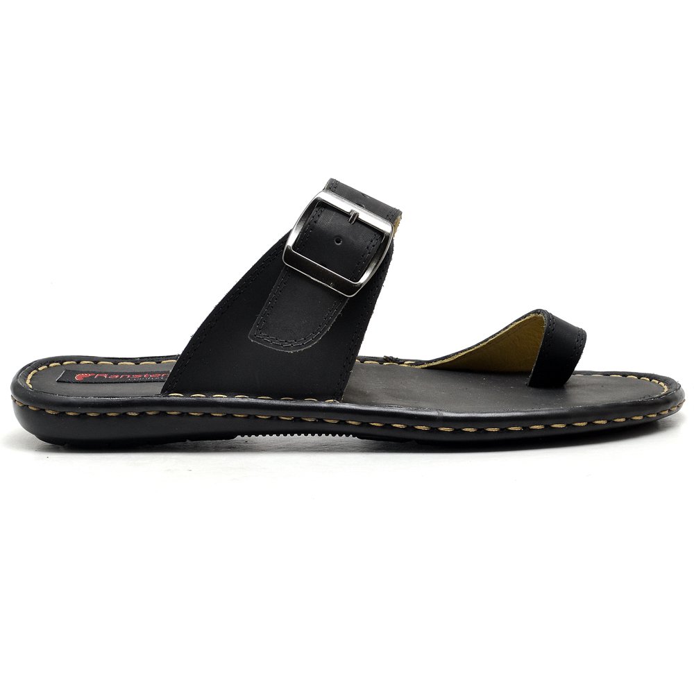 Chinelo Masculino Conforto Couro Preto - Rt0803flypto