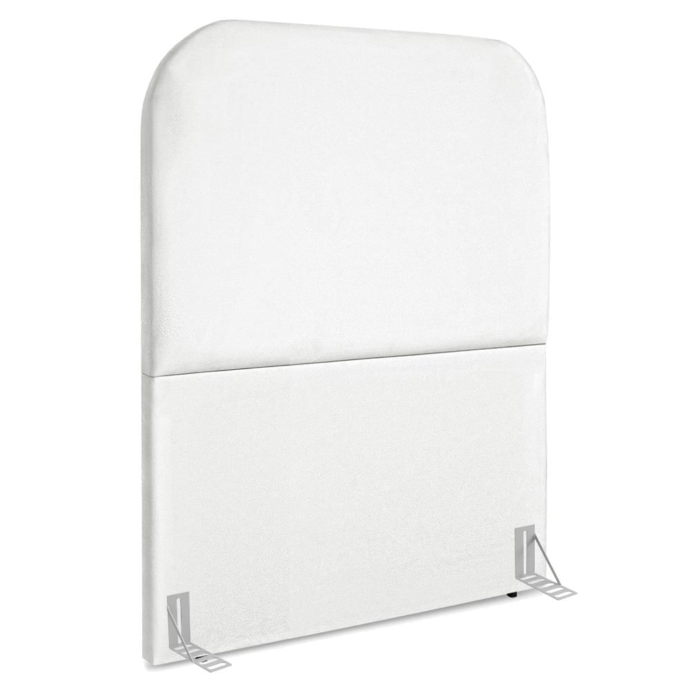 Cabeceira Solteiro 100 Cm Com Frame Alana Suede Branco Artte