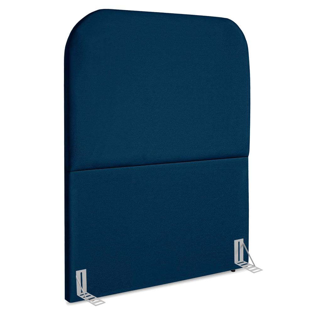 Cabeceira Solteiro 100 Cm Com Frame Alana Suede Azul Marinho Artte
