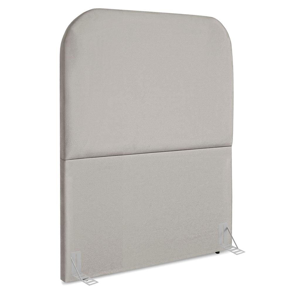 Cabeceira Solteiro 100 Cm Com Frame Alana Suede Cinza Claro Artte
