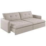 Sofá Retrátil E Reclinável Lavanda 2,20m Linho Cor Cru 2320