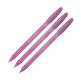 Kit 3 Canetas Gel Escolar Trigel Pastel Metálica Rosa 0.8mm Aula Conjunto Vibrante Aluno Textos