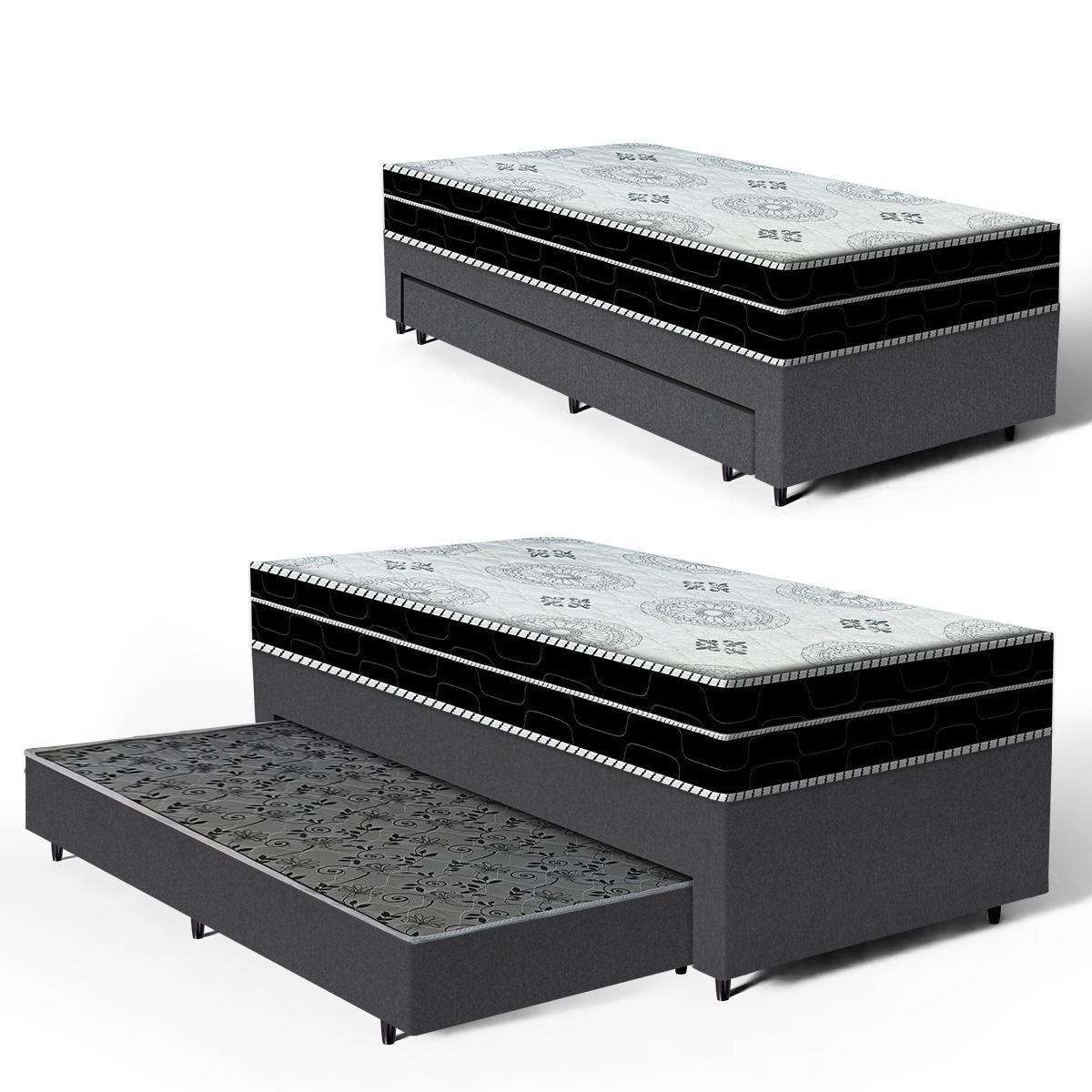 Cama Box Com Colchão De Espuma D45 Pillow In Anjos Ortoconfort + Auxiliar De Espuma Unique Solteiro 88cm