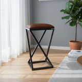 Banqueta Baixa Compacta Para Quarto Sala Loja Escritório Promoção Marrom