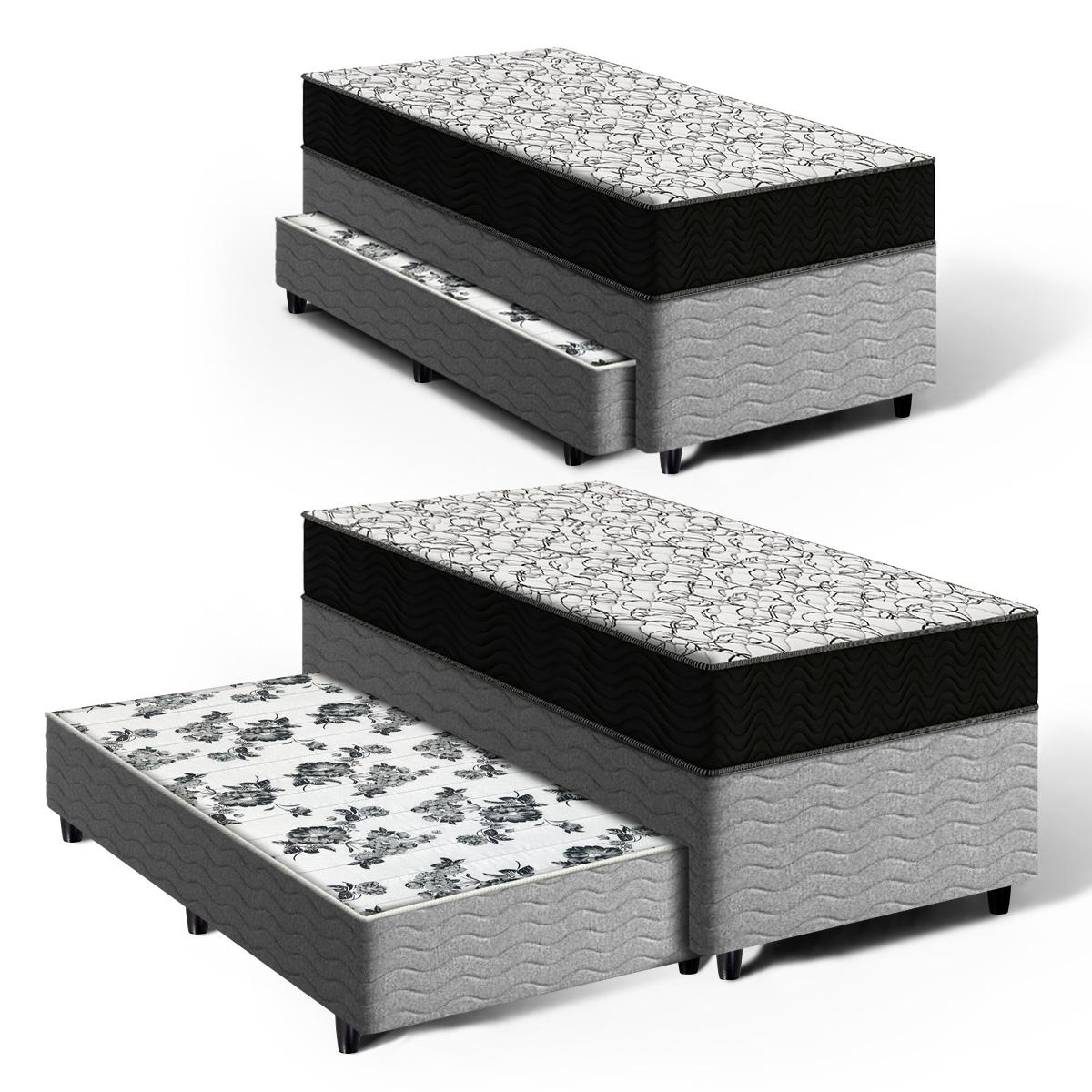 Cama Box Com Colchão De Espuma D45 Ortobom Airtech 150 + Auxiliar De Espuma Unique Solteiro 88cm