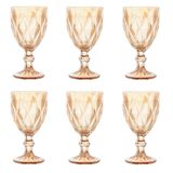 Conjunto De Taças De Vidro Para Água 6 Peças 325 Ml Diamond Âmbar Lyor
