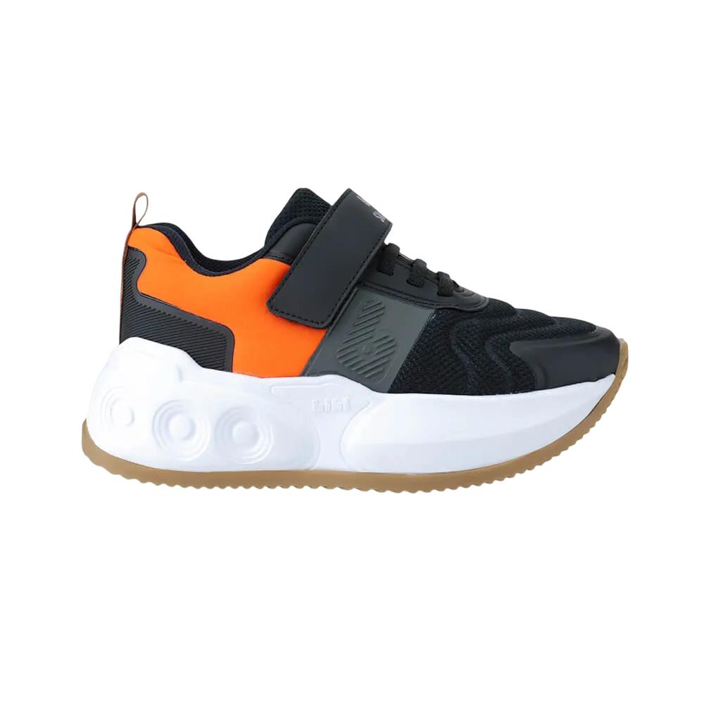 Tenis Bibi Rodinha Ref 1243022 Preto/laranja 32